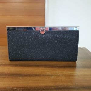 Depeche Mode 7.5x3.5" Clutch Wallet Black Silver Sparkle Glitter Snap Closure